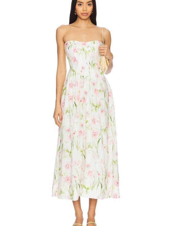 Bardot Dresses & Skirts - Bardot: Lola Corset Midi Dress in Summer White Floral